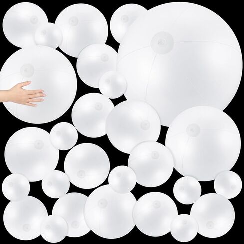 36 Pcs Inflatable Beach Balls Bulk 6" 12" 16" 24" 40" Multiple Sizes PVC Summer Swimming Pool Ball for Adults Outdoor Beach Hawaii Water Games Party Decorations in Kuwait