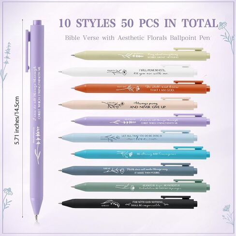 50 Pcs Regalos Cristianos En Español Bulk Mothers Day Christian Church Gifts Religious Bible Verse Pens Holy Week Sunday School Gifts for Mom Teacher Nurse(Fresh,Spanish) in Saudi Arabia