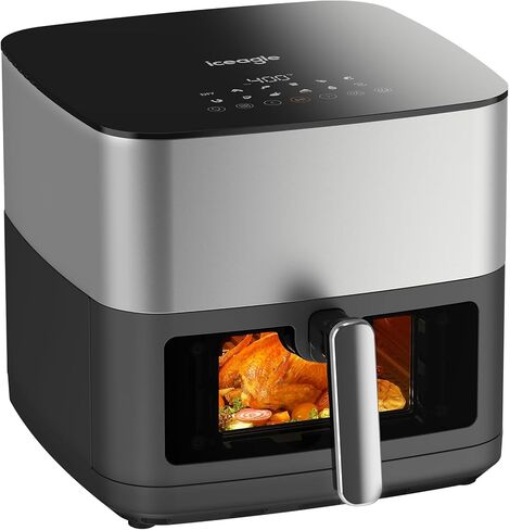 iceagle Dual Air Fryer 11 Quart - 6-in1 Airfryer with 2 Frying Baskets, Precise-control Knob | Sync & Dual Cook Functions to Ary Fry, Roast, Broil, Reheat and Dehydrate for Easy and Crispy Meals in Saudi Arabia