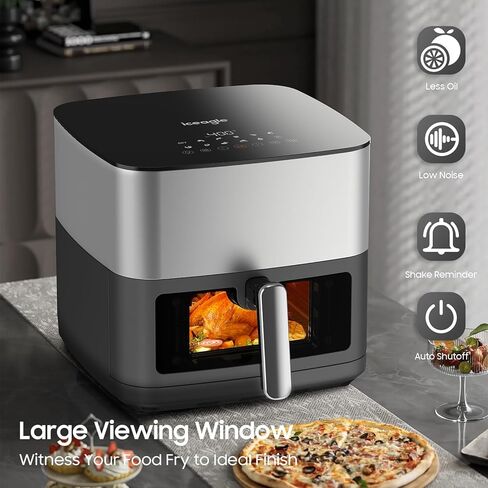 iceagle Dual Air Fryer 11 Quart - 6-in1 Airfryer with 2 Frying Baskets, Precise-control Knob | Sync & Dual Cook Functions to Ary Fry, Roast, Broil, Reheat and Dehydrate for Easy and Crispy Meals in Saudi Arabia