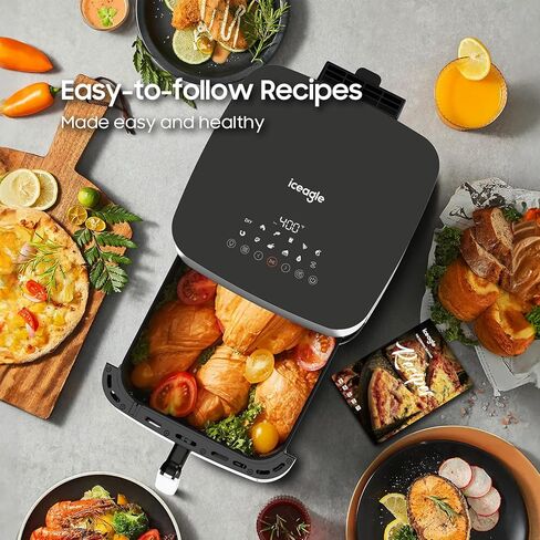 iceagle Dual Air Fryer 11 Quart - 6-in1 Airfryer with 2 Frying Baskets, Precise-control Knob | Sync & Dual Cook Functions to Ary Fry, Roast, Broil, Reheat and Dehydrate for Easy and Crispy Meals in Saudi Arabia