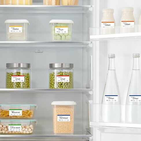 100 PCS Freezer Labels Easy Peel Off ، ملصقات ملصقات الطعام ، لا توجد ملصقات تاريخ ثلاجة بقايا لزجة (Blue) in Kuwait