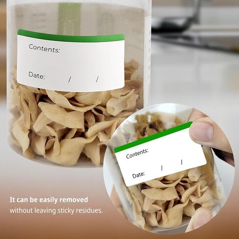 100 PCS Freezer Labels Easy Peel Off ، ملصقات ملصقات الطعام ، لا توجد ملصقات تاريخ ثلاجة بقايا لزجة (Blue) in Kuwait