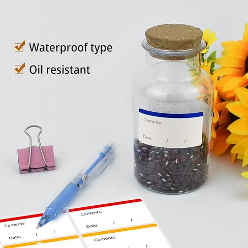 100 PCS Freezer Labels Easy Peel Off ، ملصقات ملصقات الطعام ، لا توجد ملصقات تاريخ ثلاجة بقايا لزجة (Blue) in Kuwait