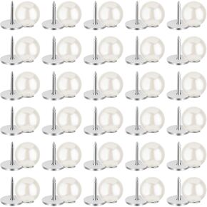 30 Sets Pearl Buttons No Sew Pins Reusable Brooch Removable Fixed Pins Adjustable Crafts Sweater Buttons for Women's Shirt Dress Shawl Suspenders Jackets Jean Decorative