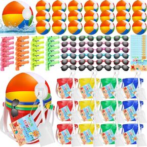 Threan 144 PCS نهاية العام ، هدايا من المعلمين ، تشمل كرات الشاطئ الرملية دلاء الرمال المجارفات الشمسية.