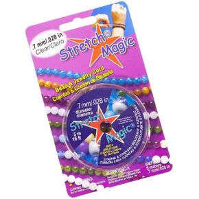 Craft Craft Stretch Magic Magic Sciped Cord (Clear ، 0.7 mm × 5 أمتار)