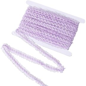27 Yards White Lace ribbon Ruffled Pleated Elastic Lace Trim Double Ruffle Edge Strench Applique Gathered Tulle Ribbon Bulk for Sewing Making Bridal Wedding Decoration Scrapbooking DIY Craft