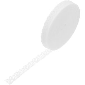 Patikil 0.5 "× 29 ياردة الشريط الدانتيل ، القماش البوليستر عتيقة الدانتيل لخياطة الحرف ، غلاف الهدايا ، فستان الزفاف زهرة الزفاف زهرة الزفاف ، بيج.