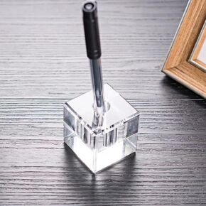 Glass Pen Holder Honeycomb Desk Excessory Fountain Pen Pen Supplies Party & Gift Idea Decore (Square)