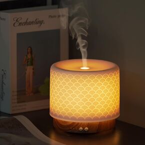 Essential Oil Diffuser, 180ml Ultrasonic Glass Aroma Diffusers for Essential Oil Large Room Diffuser, Auto-Off Timer Night Light for Gift Home Office Bedroom