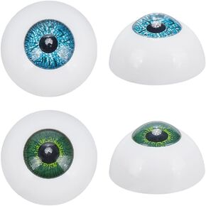 PH Pandahall 18mm عيون واقعية 2 أزواج أكريليك العين عيون عيون الإنسان متوسطة العيون الأخضر والأزرق من العيون نصف جولة دمية العيون مقل العيون صنع للدمى DIY أفخم الحفلات الحفلات