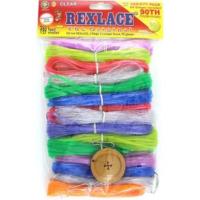 Pepperell Rexlace 90th الذكرى السنوية المتنوعة Make Pack ، 450 قدمًا ، واضحة