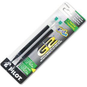 إعادة ملء Pilot لـ G2 Gel ، Dr. Grip Gel/Ltd ، Execugel G6 ، Q7 ، Tip Fine Point ، Green ، 2/Pack ، PK - PIL77243