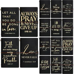 Tinlade 12 PCS Inspirational Christian Delied Leather Journal A6 Notebook contable journal journal curch bulk for clergy perfect mift pastor men sunday sunday school teacher (colorful)