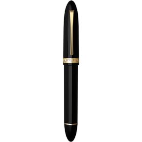 Majohn V60 Triangular Piston Fountain Pen EF NIB ، أسود راتنجات كتابة القلم مع صندوق هدايا