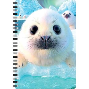 Notebook - Seal Pups from Deluxebase. 80 Page Lined Lenticular 3D Seal Notebook. 8.5 x 5.5 in. Superb school or work stationery with artwork licensed from artist David Penfound