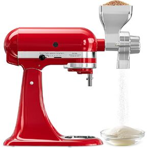 Grain Mill Attachment Fit for KitchenAid Stand Mixer, 12-Level Adjustable Mill Grain Accessories Fit for Kitchenaid, All Metal Grain Mill Attachment for KitchenAid Mixer for Coffee Beans, Nuts