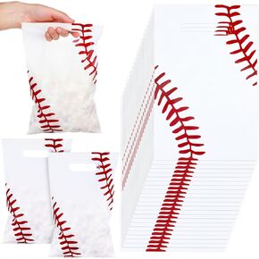 yeaqee 50 قطعة أكياس هدايا البيسبول مع مقبض معالجة أكياس Cellophane Candy Baseball Party Favors for Team Decor