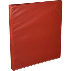 Universal Suede Finish Vinyl Ring Ring Binder ، سعة 1/2 بوصة ، أحمر