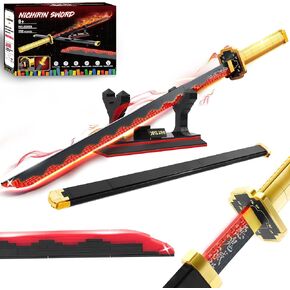 Demon Slayer Swords Building Set, 40in Kamado Tanjiro Sword Building Block with Scabbard and Stand, Anime Sword Toy Building Set Katana Demon Slayer Gift Toys for Ages 8-13, 759 Pcs in Kuwait