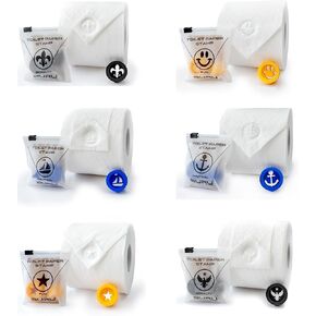 Toilet Paper Stamp Variety Pack (6 Pack) - Add a Unique Personal Touch to Your Bathroom Decor! Ideal for Housekeeping, Hotels, Rentals, Home Staging Decor