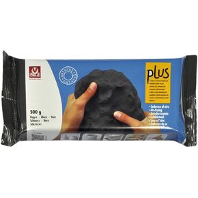 Activa Plus Clay, Black, 1.1lb (500g) - Natural Self Hardening Air-Dry Clay - Professional Clay for Modeling, Arts & Crafts