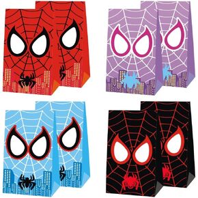 FFGJA 12PCS Spider Friends Paper Gift Glack حقائب جيدة لمستلزمات الحفلات زخارف حفلات عيد ميلاد الزفاف