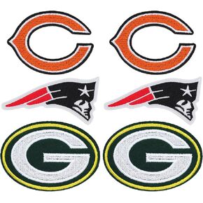 Rugby Gameday Iron on Patches ، 6pcs Rugby Fans Team Team Patches Logo and Helmet ， Iron On On On Patch on Patch for Hats ， ， حقائب الظهر ، وملحقات DIY (أصفر)