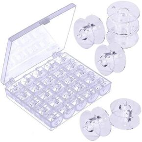 25 PCS Machine Machine Boots for Brother Janome Singer Elna Babylock Kenmore إلخ ، البلاستيك الشفاف