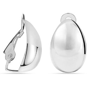 LeCalla 925 Sterling Silver Small Medium Clip On Earrings Non-Pierced Clip-On Stud Earring for Teen Women