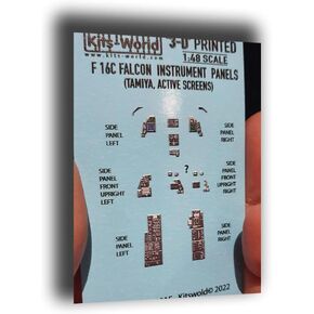 Kits World KW3D1481015 1/48 3D Decal Instruments Panel Panels F-16 CJ for Tamiya