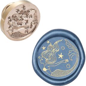 CRASPIRE WAX SEAL SEAL STAM HEAD PRESSION MERMAID SEAEING BRASS Stamp Head Olny لتزيين دعوات المظروف