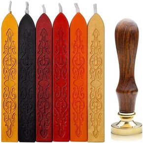 Wax Seal Stamp A+6PCS Seaing Wax Candles
