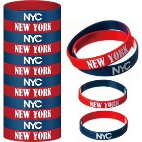 60 Pcs New York Souvenirs USA Gifts Bulk Bracelets New York State Bracelets Silicone Stretchable Bracelet, silicone Wristbands Decorations Gift Souvenirs from USA