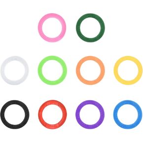 PATIKIL Key Caps Covers Set, 30 Pack Keys Ring Coding Tags Identifiers Silicone Case Shell Protector for Office House Apartment, 10 Assorted Colors