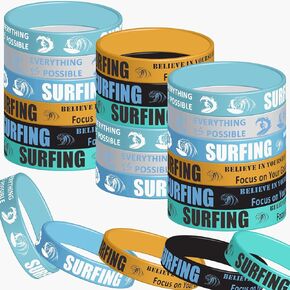48pcs تصفح الأساور المطاطية للحفلات ، Summer Surf تحت عنوان حفلات عيد ميلاد ، زخارف الأزخ