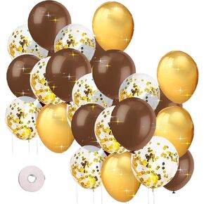 حفلات التخرج من حفلات التخرج الذهب البني 2025/البالونات الذهبية البنية للغابات Teddy Bear Beaby Shower Wild West Cowboy Party/Brown Gold Birthday Party Party