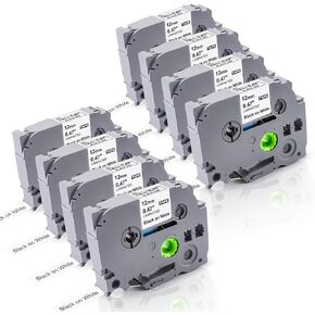 8 Pack TZe-231 Label Maker Tape Compatible with Brother P-Touch TZE231 TZ-231 TZe TZ 12mm 0.47 Laminated White Label Tape for PT-D210 PT-D220 PT-D200 PT-H110 PT-D400 PT-D600