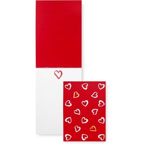 kate spade new york Notepad, Paper Pad with 100 Blank Sheets, 7" x 4.75" Small Writing Pad for Desktop Notes, Brushstroke Hearts