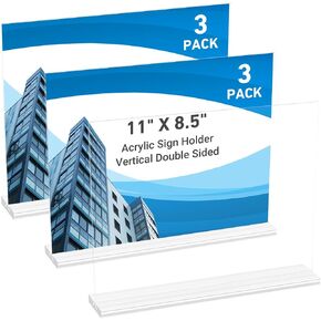 30 Pack Acrylic Sign Holder 8.5 x 11, Double-Sided Clear Sign Holder Plastic Stands for Display, T Shape Acrylic Table Sign Stands for Office Store Restaurants Wedding Party Decoration in Saudi Arabia