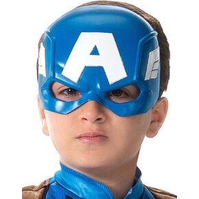 Jazwares Avengers Captain America Children's Soldier Superhero Half Mask for Kids, Standard Blue
