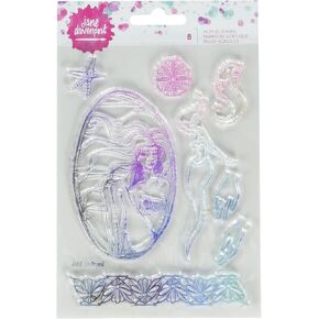 American Crafts 320817 8/Pkg Jane Davenport Mixed Media 2 Acrylic Stamps