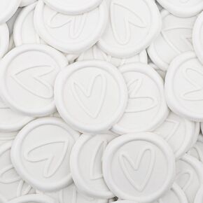 50pcs ملصقات ختم الشمع ، نمط القلب الأبيض ملصقات غلافية لاصقة ، رائعة لالتفاف الهدايا ، دعوة الزفاف ، حزم النبيذ ، عيد الميلاد