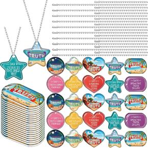 Quelay 100 PCS VBS استكشاف الصداقة مع علامات الله مع 25 جهاز كمبيوتر الشخصي 24 "سلاسل 2025 VBS لقضاء العطلات المستلزمات المدرسية المسيحية صنداي ديكور