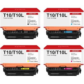 T10 Toner Cartridge 4-Pack Replacement for Canon T10 Toner Cartridges for Color imageCLASS X LBP1538C MF1538C C1533P C1538P C1538iF Printer Ink (Black,Cyan,Magenta,Yellow)