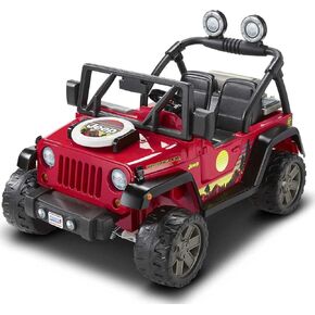 Power Wheels Ride-On Toy BBQ Fun Jeep Wrangler سيارة تعمل بالبطاريات مع الأصوات والشواية المتظاهر و 5 قطع طعام ، أطفال ما قبل المدرسة 3+ سنوات
