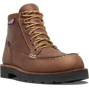 Danner 6" Bull Run Moc Toe Work Boots for Men - Oiled Full-Grain Leather Upper with Non Slip Wedge Outsole and 3-Density Cushion Footbed, EH Resistant