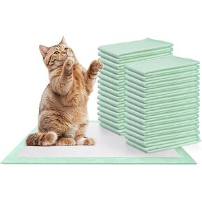 30pcs cat ditter box pads ، إعادة ملء عام لنظام القمامة النسيم للقطط ، وسادات تبول القط المعطرة الطازجة ، والامتصاص السميك والامتصاص ، 16.9 "x11.4"