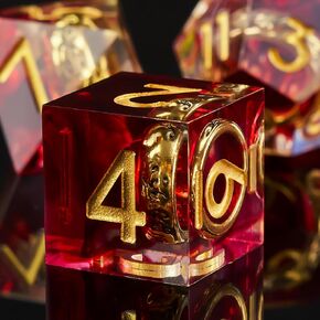 مجموعة DND Dice ، Lord of the Rings Dice Met للدور الأدوار المحصنة و TTRPG Dragons مع مربع الهدايا ، 7pcs حافة الحافة D&D DICE RESIN RESIN DICE DICE SET (الأرجواني)